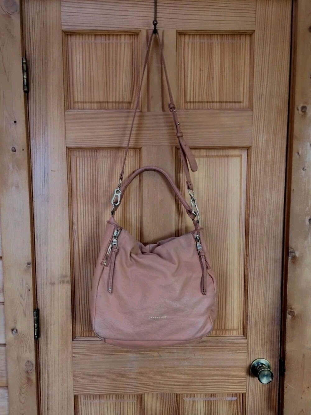 Liebeskind Berlin Pink Pebbled Cow Leather Large Hobo Bag Shoulder Purse Boho